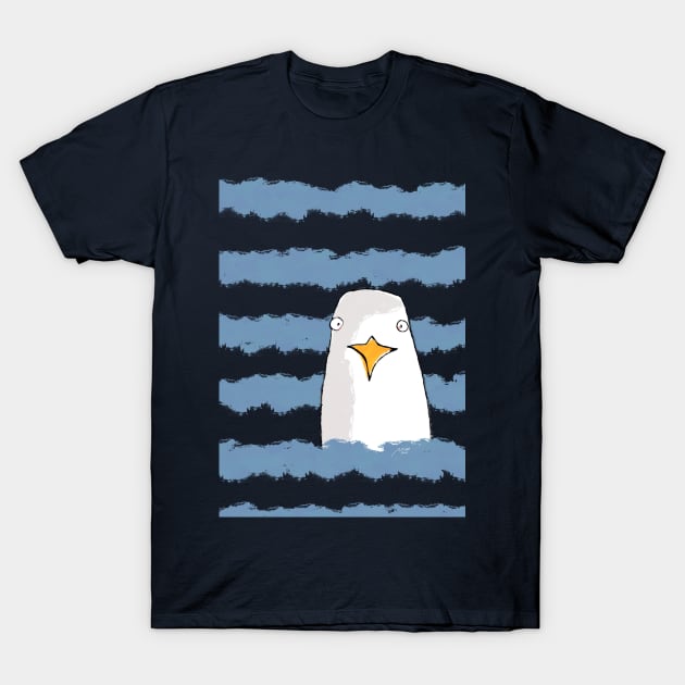 seagull on the sea T-Shirt by barbasantara